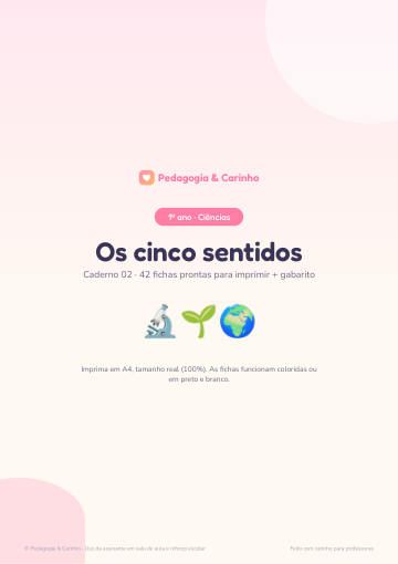 Caderno Os cinco sentidos – Ciências 1º ano