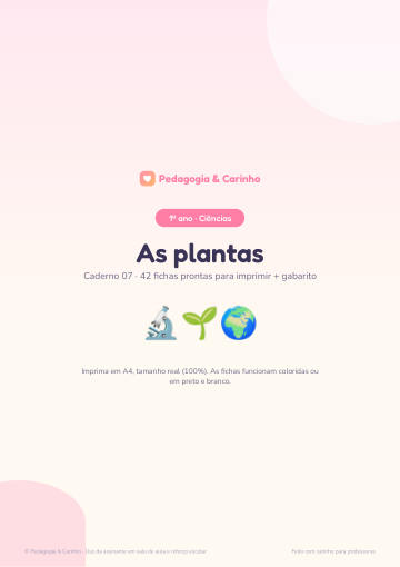 Caderno As plantas – Ciências 1º ano