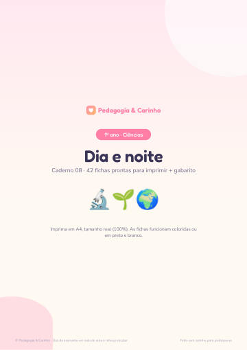 Caderno Dia e noite – Ciências 1º ano