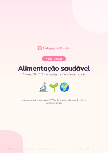 Caderno Alimentação saudável – Ciências 1º ano