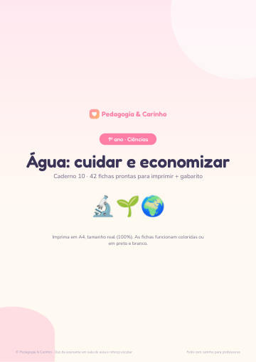 Caderno Água: cuidar e economizar – Ciências 1º ano