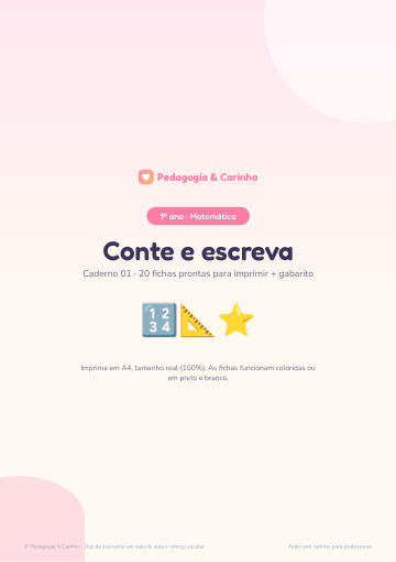 Caderno Conte e escreva – Matemática 1º ano