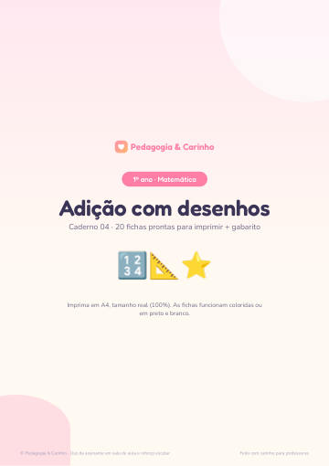 Caderno Adição com desenhos – Matemática 1º ano
