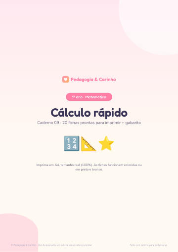 Caderno Cálculo rápido – Matemática 1º ano