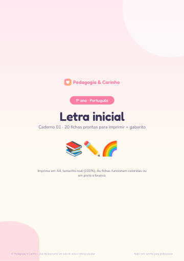 Caderno Letra inicial – Português 1º ano