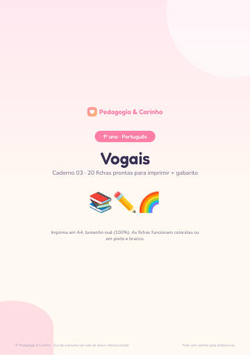 Caderno Vogais – Português 1º ano