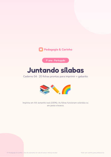 Caderno Juntando sílabas – Português 1º ano