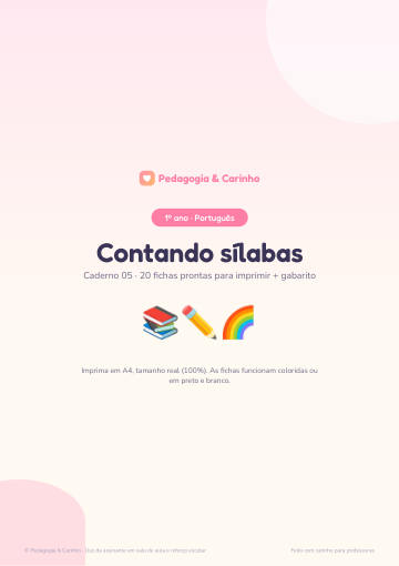 Caderno Contando sílabas – Português 1º ano