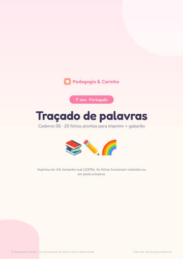 Caderno Traçado de palavras – Português 1º ano