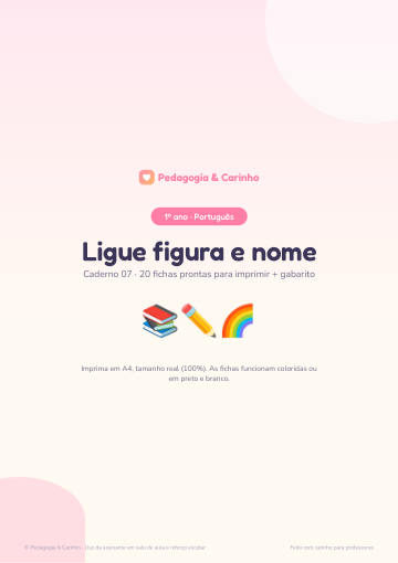 Caderno Ligue figura e nome – Português 1º ano