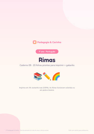 Caderno Rimas – Português 1º ano