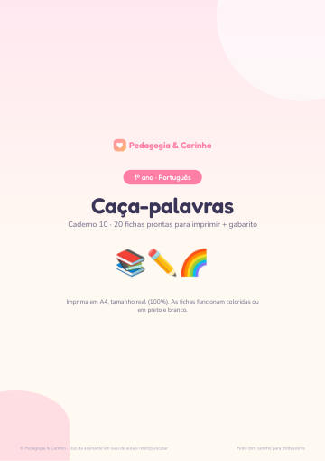 Caderno Caça-palavras – Português 1º ano