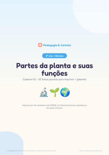 Caderno Partes da planta e suas funções – Ciências 2º ano