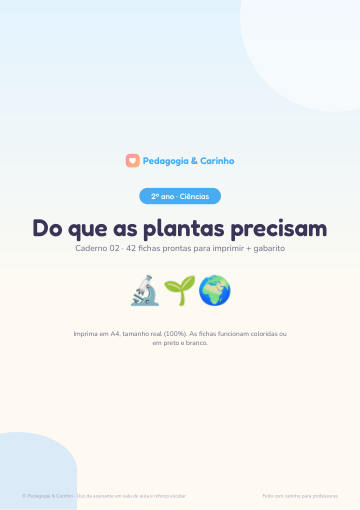 Caderno Do que as plantas precisam – Ciências 2º ano