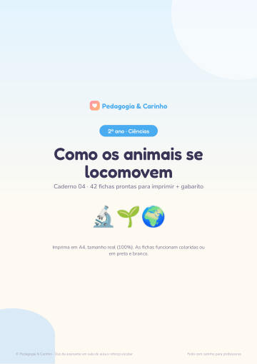 Caderno Como os animais se locomovem – Ciências 2º ano