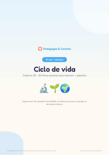 Caderno Ciclo de vida – Ciências 2º ano