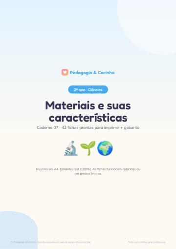 Caderno Materiais e suas características – Ciências 2º ano