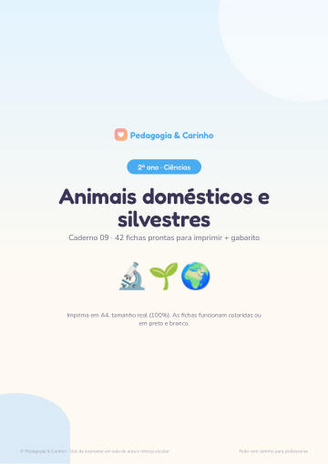 Caderno Animais domésticos e silvestres – Ciências 2º ano