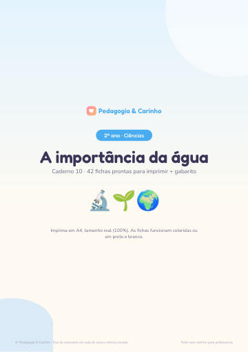 Caderno A importância da água – Ciências 2º ano