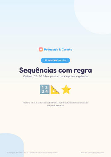 Caderno Sequências com regra – Matemática 2º ano