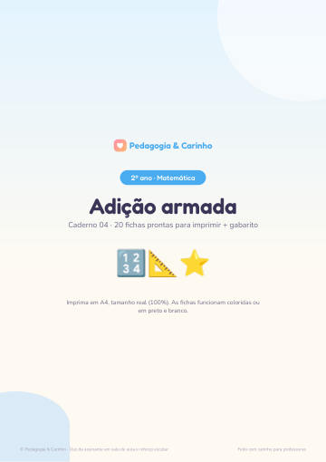 Caderno Adição armada – Matemática 2º ano