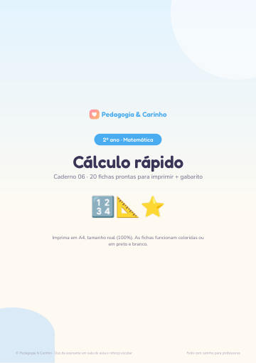 Caderno Cálculo rápido – Matemática 2º ano