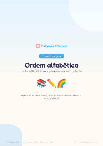 Caderno Ordem alfabética – Português 2º ano