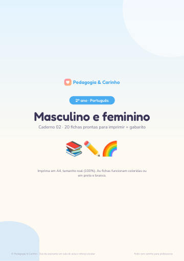 Caderno Masculino e feminino – Português 2º ano