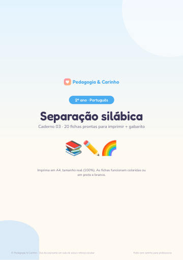 Caderno Separação silábica – Português 2º ano