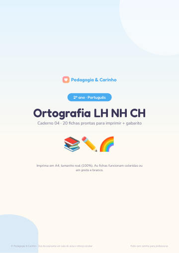 Caderno Ortografia LH NH CH – Português 2º ano