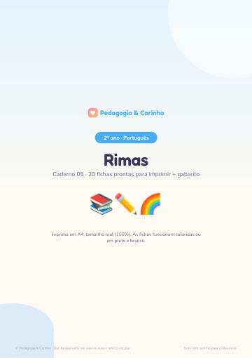 Caderno Rimas – Português 2º ano