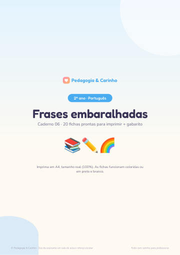 Caderno Frases embaralhadas – Português 2º ano