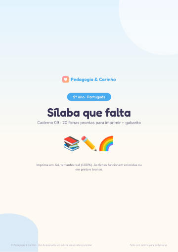 Caderno Sílaba que falta – Português 2º ano