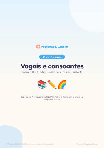 Caderno Vogais e consoantes – Português 2º ano