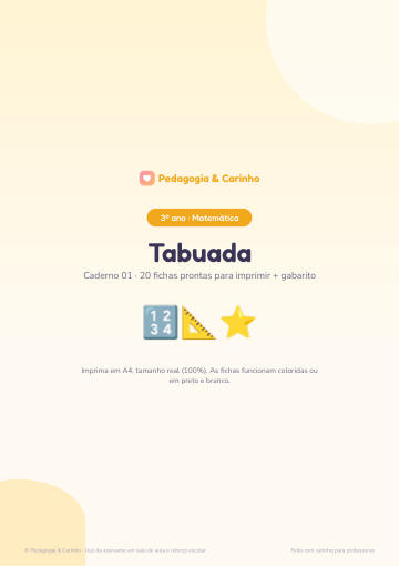 Caderno Tabuada do 5 e do 4 – Matemática 3º ano
