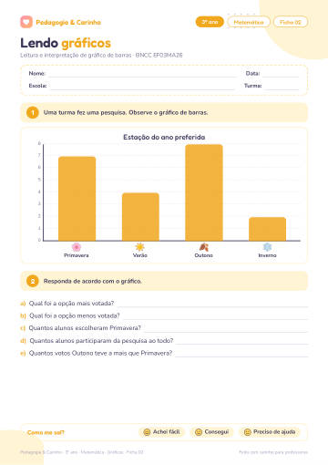 Prévia: Gráficos – Matemática 3º ano, ficha 2