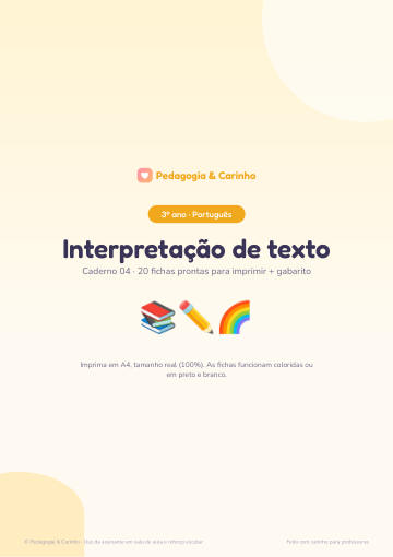Caderno Interpretação de texto – Português 3º ano