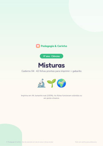 Caderno Misturas – Ciências 4º ano