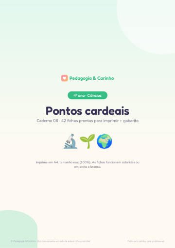 Caderno Pontos cardeais – Ciências 4º ano