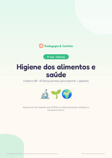 Caderno Higiene dos alimentos e saúde – Ciências 4º ano