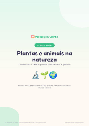 Caderno Plantas e animais na natureza – Ciências 4º ano