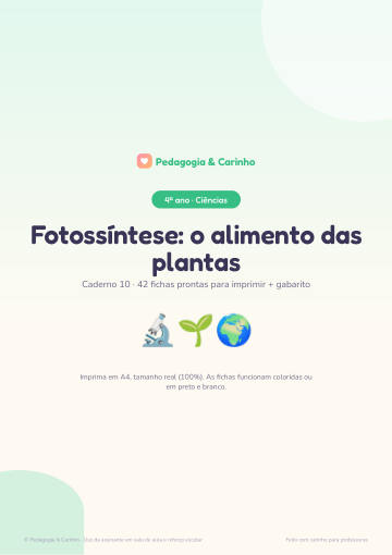 Caderno Fotossíntese: o alimento das plantas – Ciências 4º ano