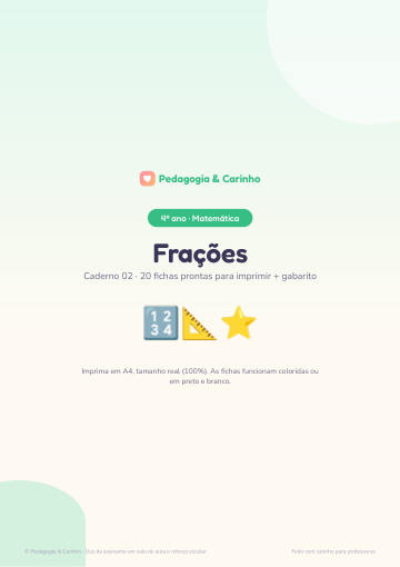 Caderno Frações – Matemática 4º ano