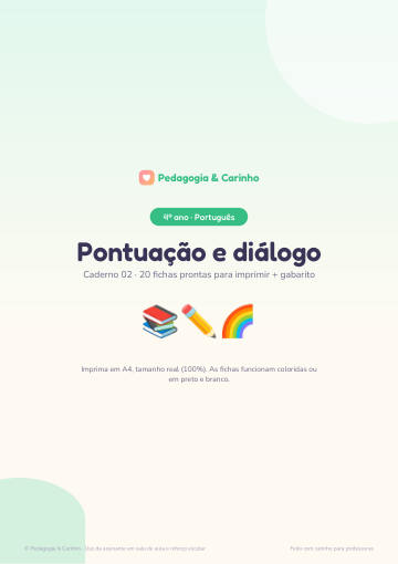 Caderno Pontuação e diálogo – Português 4º ano