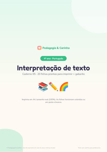 Caderno Interpretação de texto – Português 4º ano