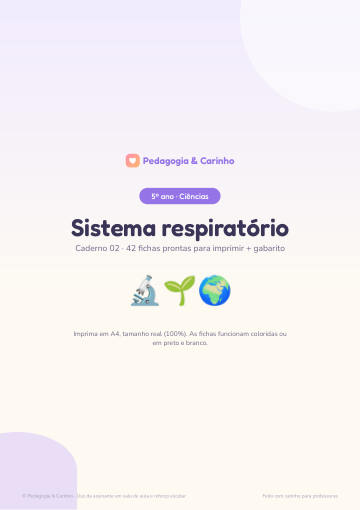 Caderno Sistema respiratório – Ciências 5º ano