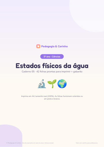 Caderno Estados físicos da água – Ciências 5º ano