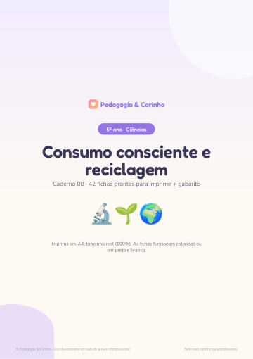 Caderno Consumo consciente e reciclagem – Ciências 5º ano