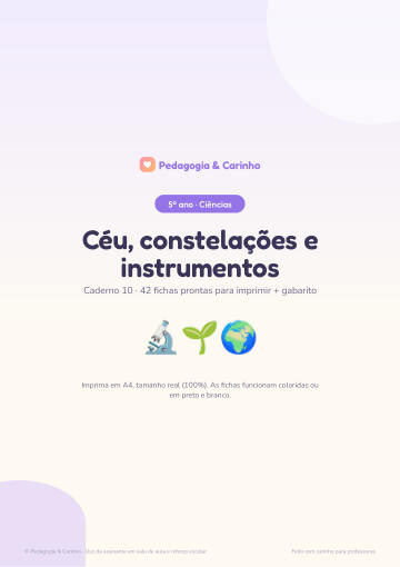 Caderno Céu, constelações e instrumentos – Ciências 5º ano
