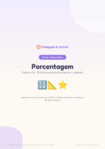 Caderno Porcentagem – Matemática 5º ano